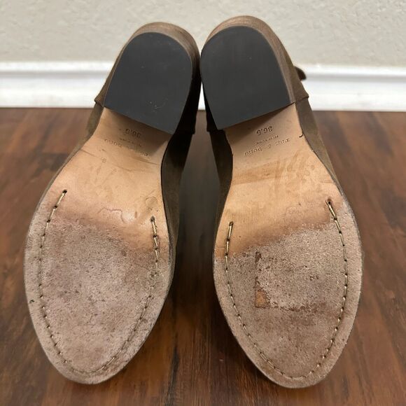 RAG & BONE Classic Newbury Heeled Ankle Boots in Brown Suede - Picture 9 of 11